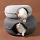 Cat Nest Round Woolen Felt Pet Dual-use Cat Nest Tunnel Interactive Training Toy Grey Felt Cat Nest