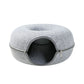 PetAffairs Cat Donut Pet Bed Interactive Tunnel Toy Felt Cave Kennel