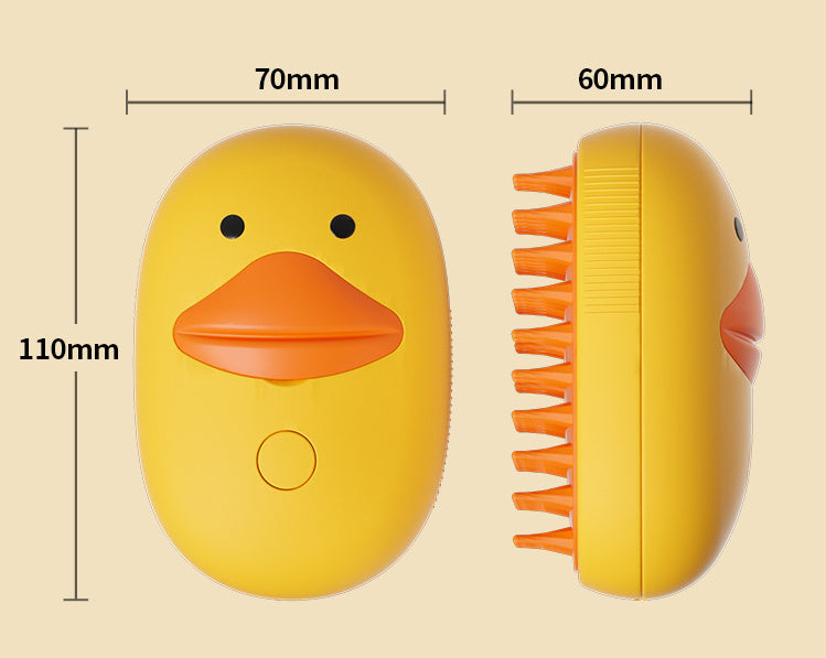 Pet Whale Small Yellow Duck Spray Massage Comb